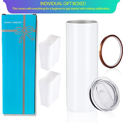 10 Pack Sublimation Tumblers 20oz for Heat Transfer, Double Wall Insulated Y9835