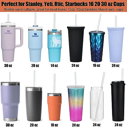 Reusable Hard Plastic Clear Straws with Cleaning Brush U119983
