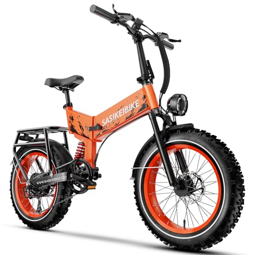Folding Electric Bike for Adults Full Suspension, 52V 20AH Fat Tire N549125