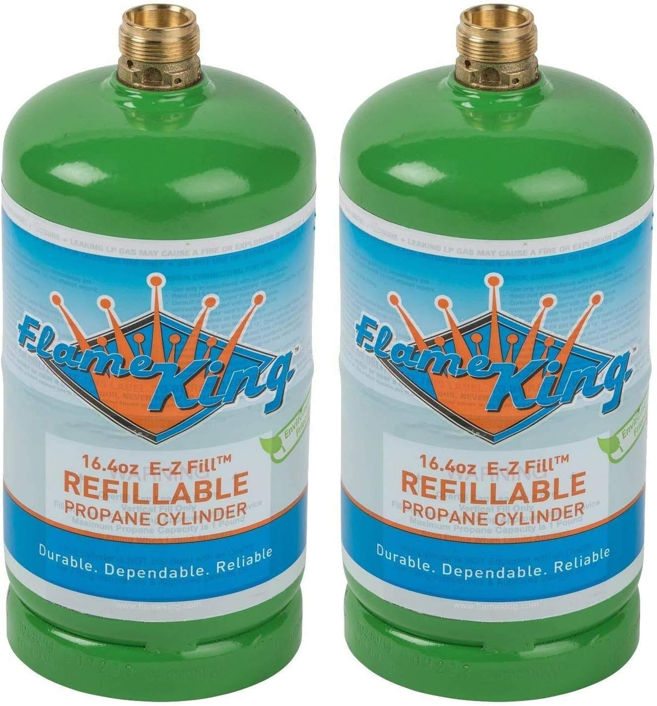 Refillable 1LB Empty Propane Cylinder Tanks (2-Pack) with Refill Kit P963