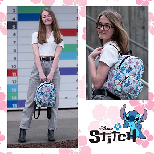 Mini Backpack Purse with Allover Print, 10.5 Inch, Faux Leather W189