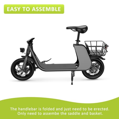 Foldable Electric Scooter for Adults with Seat and Basket M203932