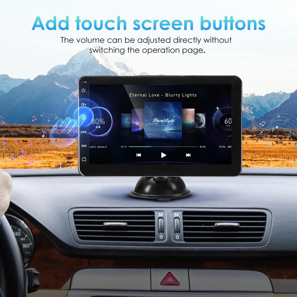 Portable 7-Inch Car Stereo with Wireless CarPlay, Android Auto & Bluetooth Handsfree R12677