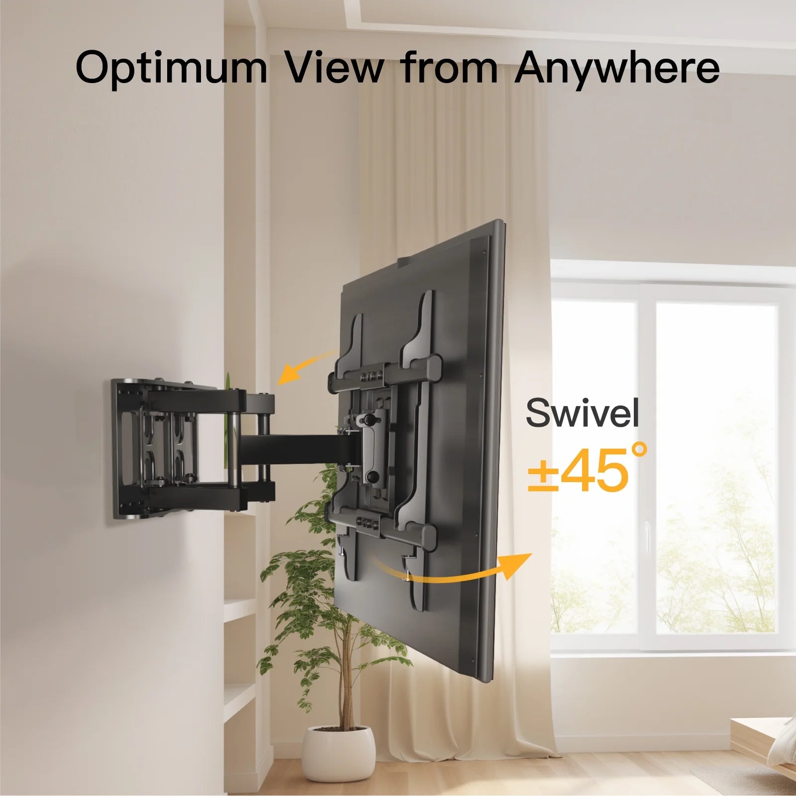 Full Motion TV Wall Mount for 37-75 inch Flat and Curved TVs, Holds 132lbs H8107