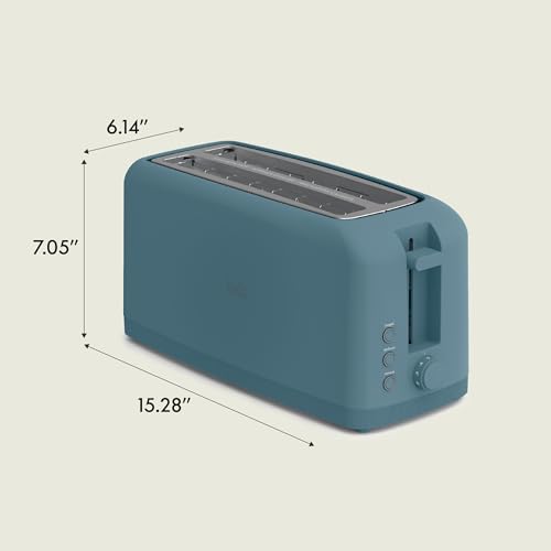 2 Slice Slim Toaster with 6 Shade Settings, Long Slot, Removable Crumb Tray R654