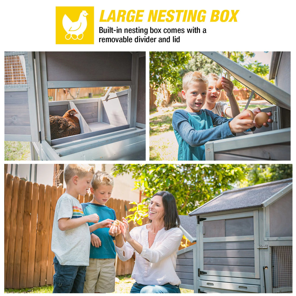 Wooden Chicken Coop with Wheels for 4 Chickens V258