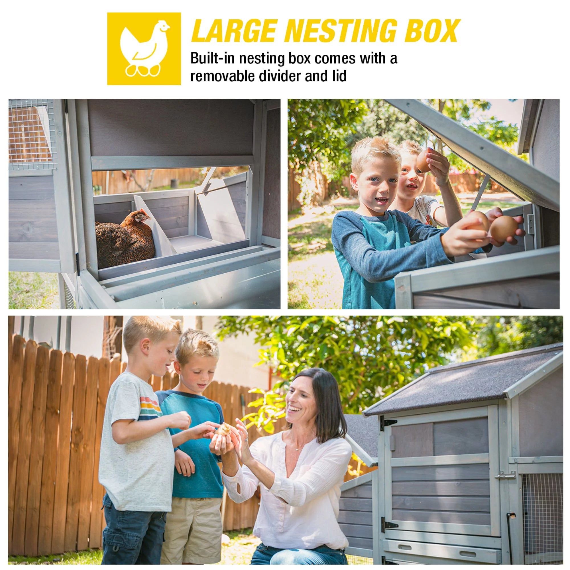 Wooden Chicken Coop with Wheels for 4 Chickens V258