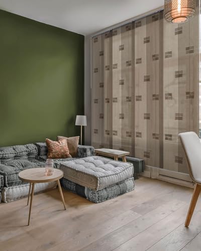GoDear Design Adjustable Sliding Track Vertical Blinds 45.8"- 86" W x 96" H, Extendable Blinds for Windows, Hanging Room Dividers Walls, Closet Doors, Trimmable Woven Fabric Panel Shades, Summer