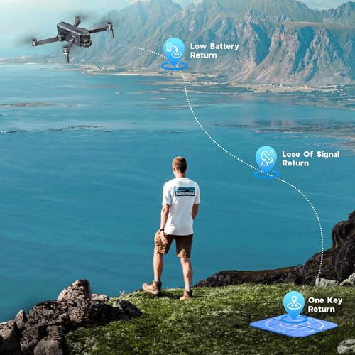 Drone with Camera for Adults, 4K UHD, GPS Auto Return, 52 Mins Flight Time E725466