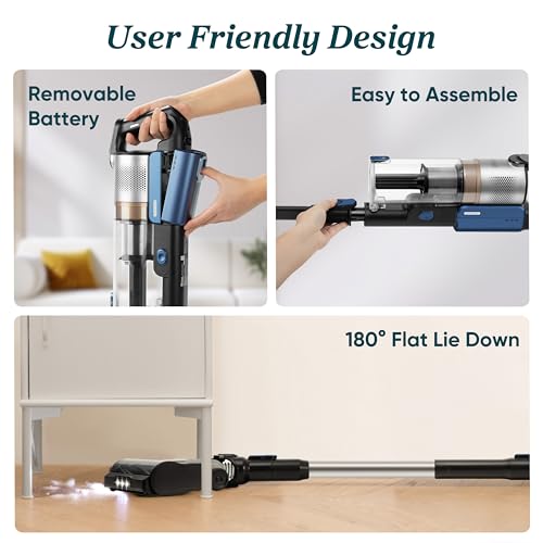 Cordless Stick Vacuum Cleaner with Tangle-Resistant Design, 50-Minute Runtime T113949