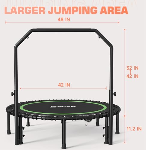Foldable Mini Trampoline with Adjustable Foam Handle M67736