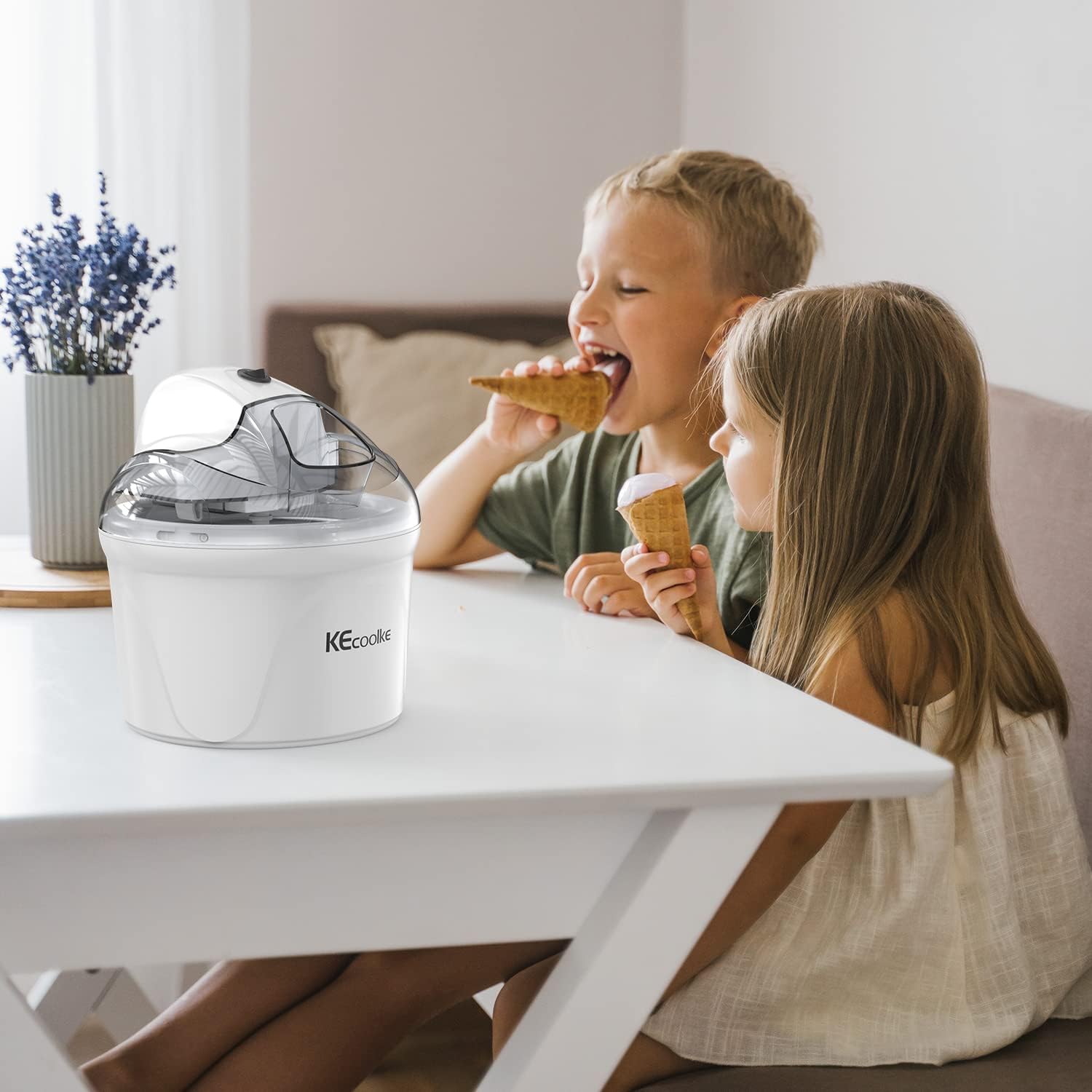 Ice Cream Maker, Electric Soft Serve Machine, 1.5 Quart Frozen Yogurt S786489