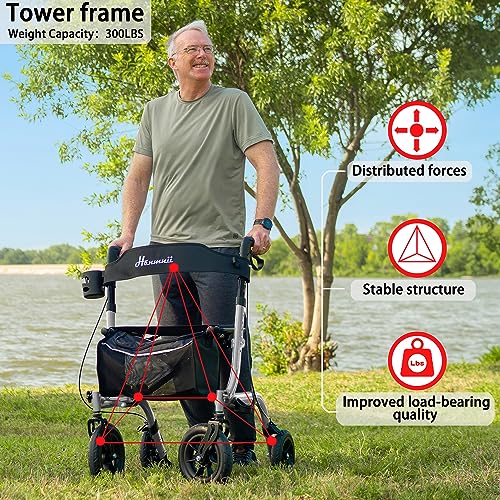 Lightweight Foldable Rollator Walker with Seat for Seniors S49431