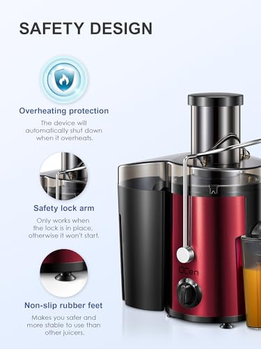 Juicer Machine, 800W Centrifugal Extractor with Wide Mouth Feed Chute, Stainless Steel, BPA-free Y425329