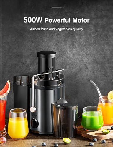 Juicer Machine, 800W Centrifugal Extractor with Wide Mouth Feed Chute, Stainless Steel, BPA-free Y425329
