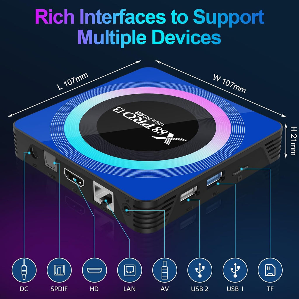 TV Box with 4GB RAM 64GB ROM, WiFi 6, HDR10 Y331347
