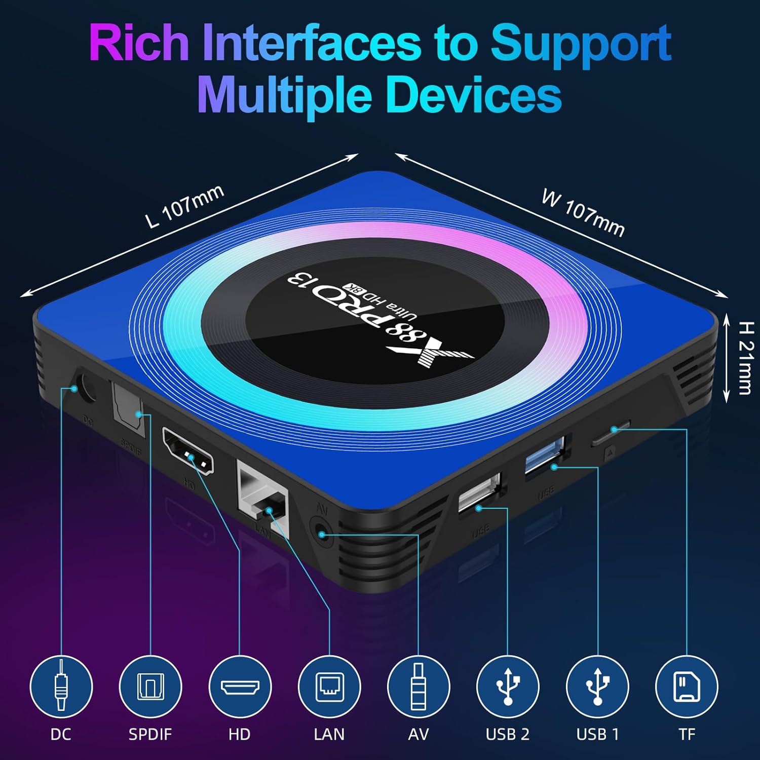 TV Box with 4GB RAM 64GB ROM, WiFi 6, HDR10 Y331347