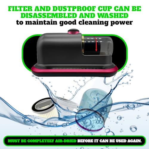 Cordless Mattress Vacuum Cleaner for Deep Cleaning, Red Q46623
