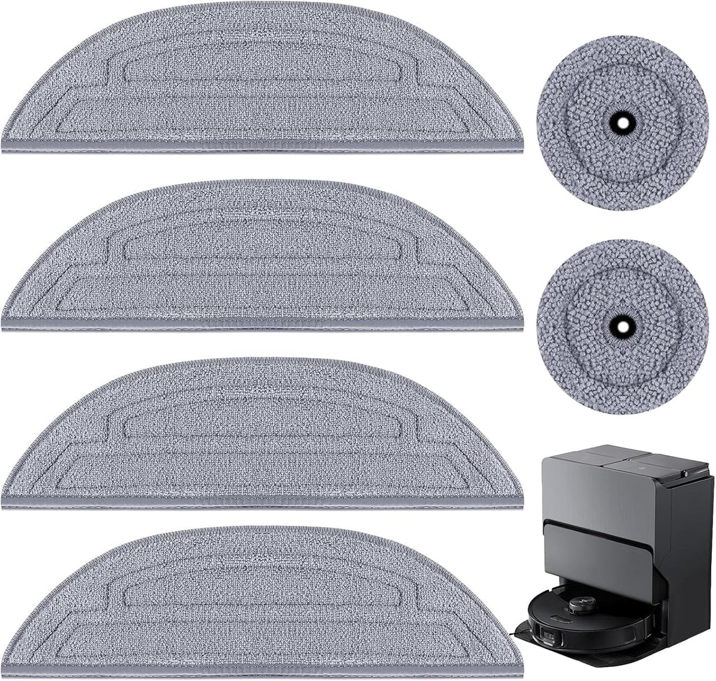 6 Pack Mop Pads for S8 MaxV Ultra Robot Vacuum Cleaner, Microfiber Cloths with Sonic Vibration A24107