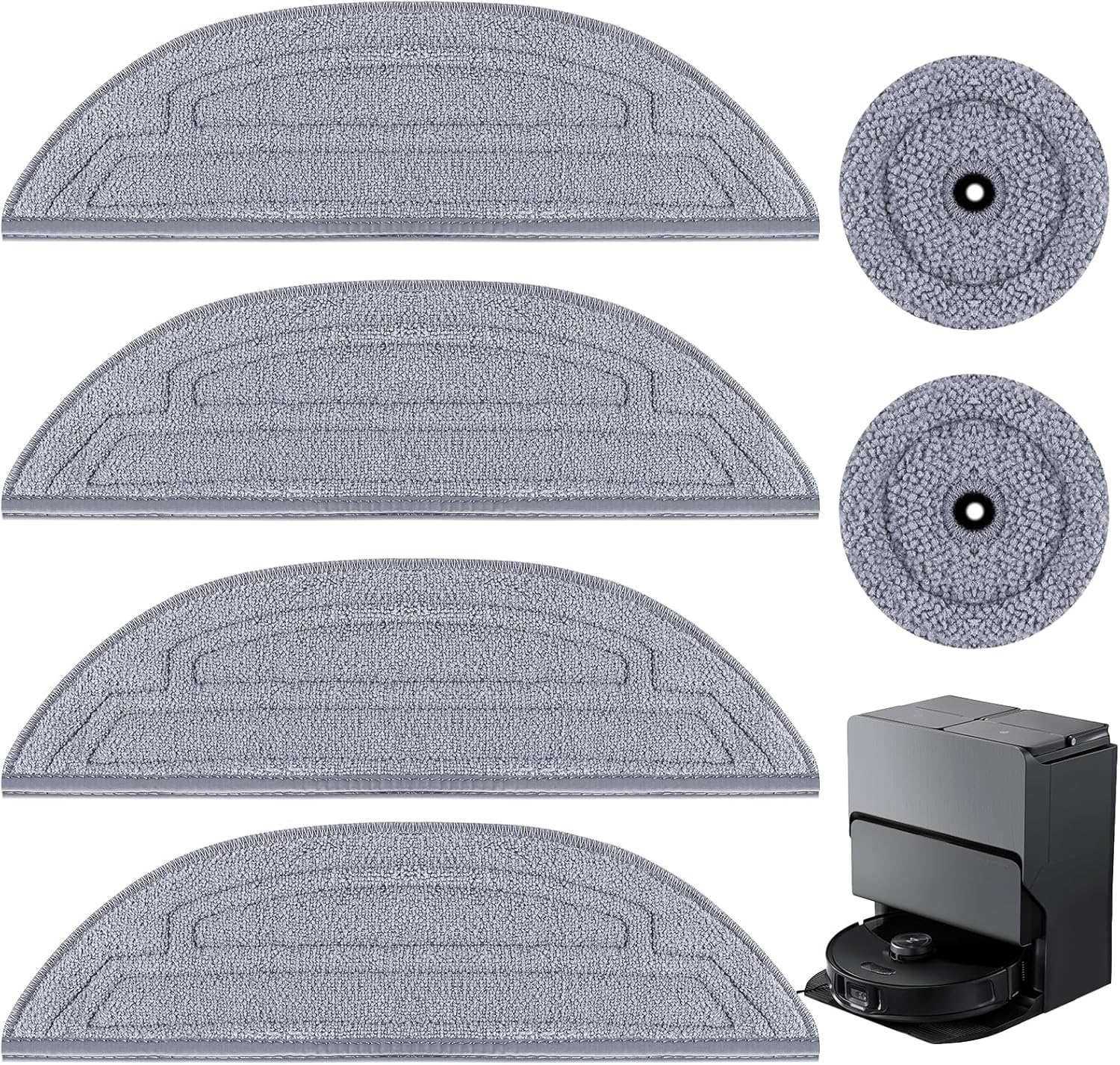 6 Pack Mop Pads for S8 MaxV Ultra Robot Vacuum Cleaner, Microfiber Cloths with Sonic Vibration A24107