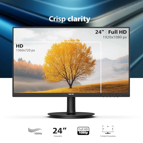 24 inch Frameless Full HD 100Hz Monitor, VESA, HDMI, VGA K197