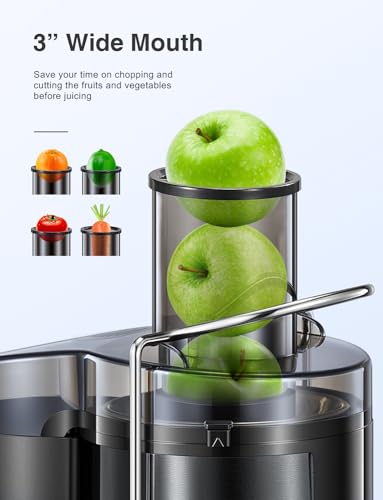 Juicer Machine, 800W Centrifugal Extractor with Wide Mouth Feed Chute, Stainless Steel, BPA-free Y425329