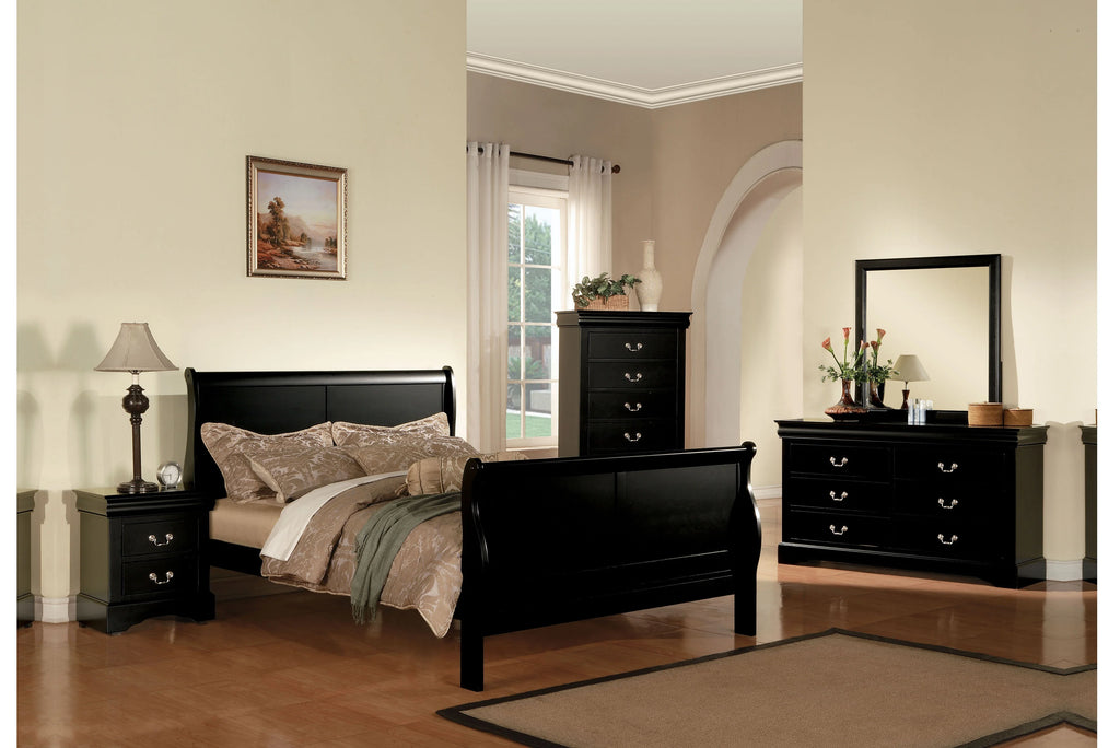 King Sleigh Bed in Black Y691676