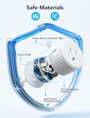 Smart Plug WiFi Outlet with Timer, Works with Alexa and Google Assistant, 4 Pack W1876
