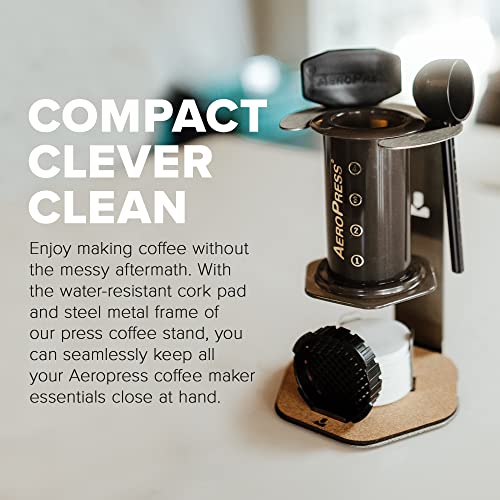 Coffee Maker Organizer Caddy Station with Steel and Cork B600