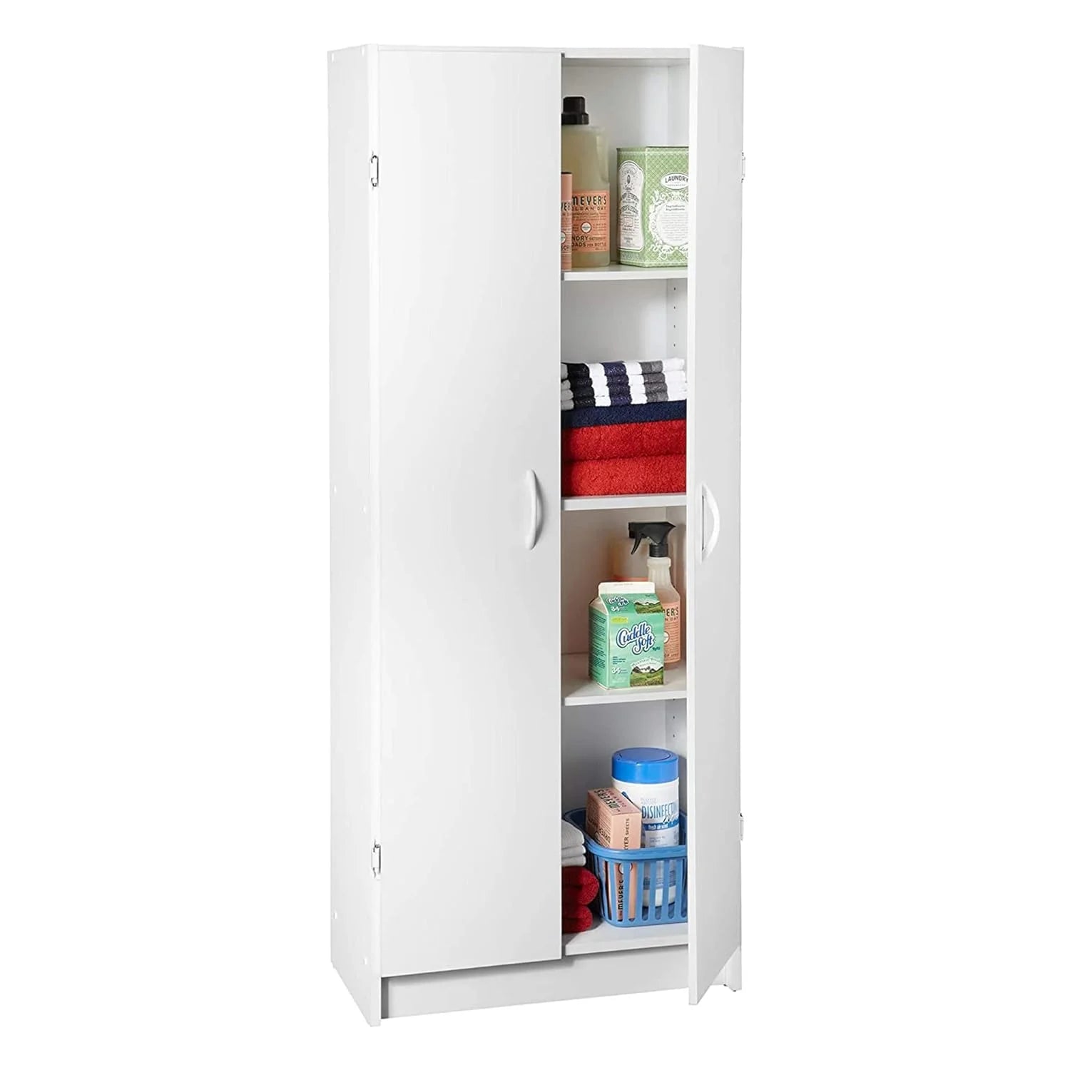 Pantry Cabinet with 2 Doors and Adjustable Shelves, White X5772