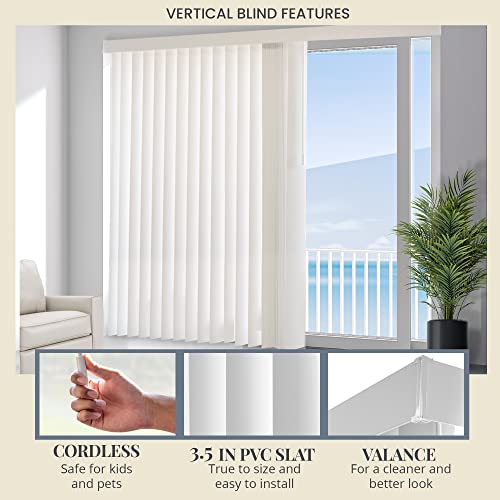 Vertical Blinds for Doors, Blackout Window Shade, Vinyl 78"W x 84"H Z728161