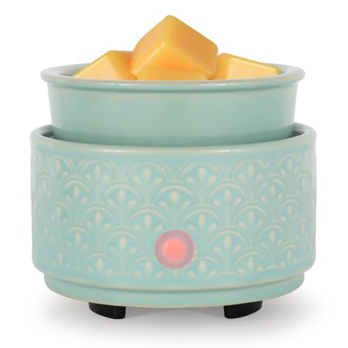 kobodon Ceramic Wax Melt Warmer - 3-in-1Electric Wax Warmer-Fragrance Candle Burner for Scented Wax Tarts and Essential Oils - Wax Melts as Gifts for Moms Grandma Women Girls（Blue）…
