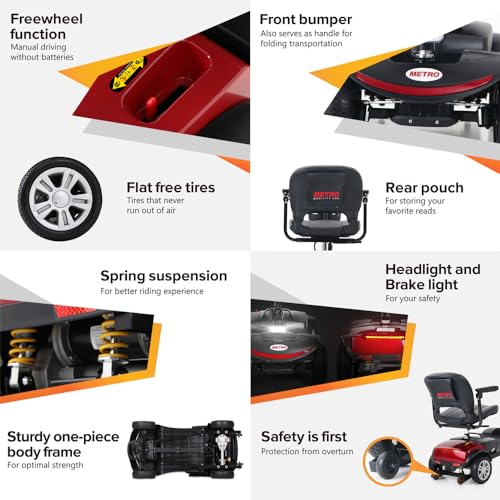 Folding 4 Wheel Mobility Scooter for Seniors, Compact Electric Travel Scooter G3239