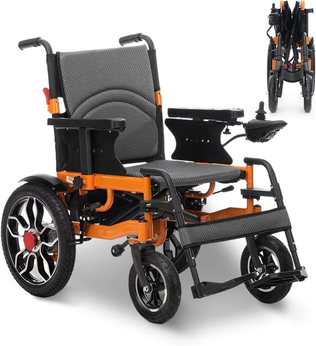Lightweight Foldable Electric Wheelchairs for Adults,21in Wider Electric Wheelchair,Intelligent Power Wheelchair,500W All Terrain Motorized Wheelchair,Compact Portable Wheelchair,Airline Approve