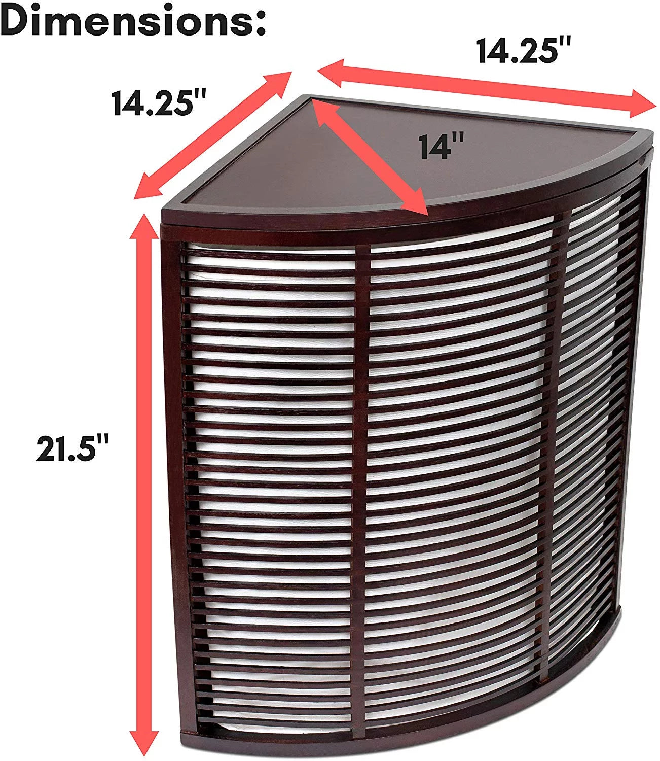 Compact Corner Laundry Hamper with Lid - Black Y850137