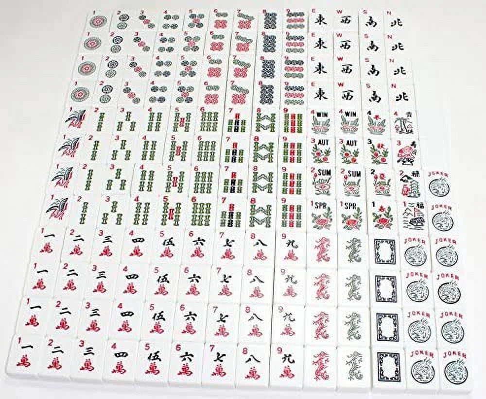 American Mah Jong Set with 4 Pushers and 4 Clear Racks, 166 Tiles G16351