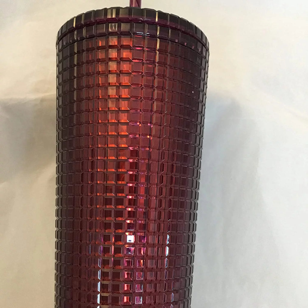 Berry Plum Grid Disco Cold Cup Tumbler R513