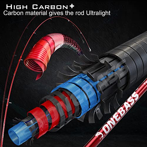 Fishing Rod and Reel Combo, Spinning and Baitcasting Pole with Graphite Blanks O8586