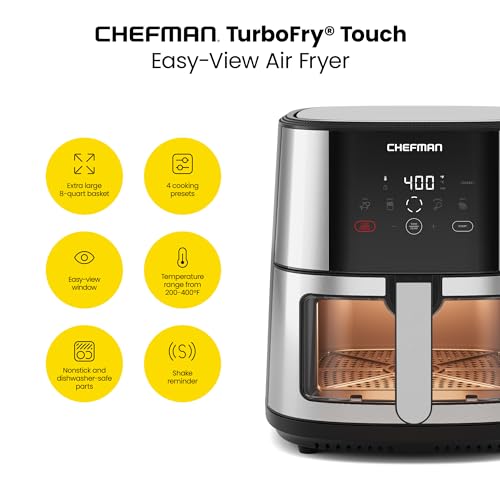 XL 8-Qt Touch Air Fryer, Digital Presets, Nonstick Dishwasher-Safe L9402