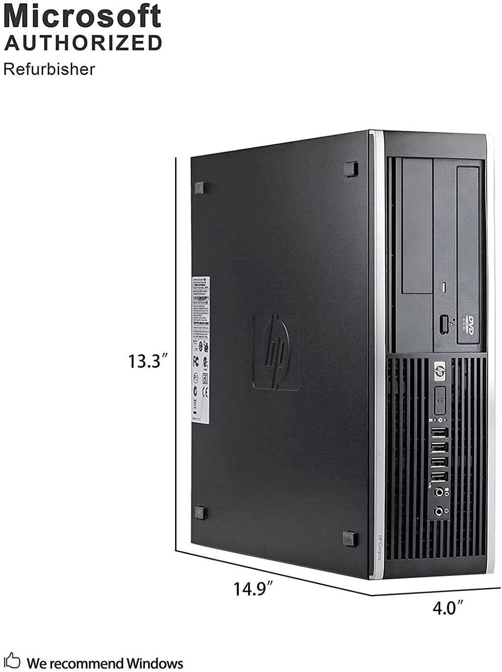 Refurbished Desktop Computer Tower PC, Intel Quad Core i3, 4GB RAM, 2TB Hard Drive, Windows 10 Pro, with Keyboard and Mouse V2565