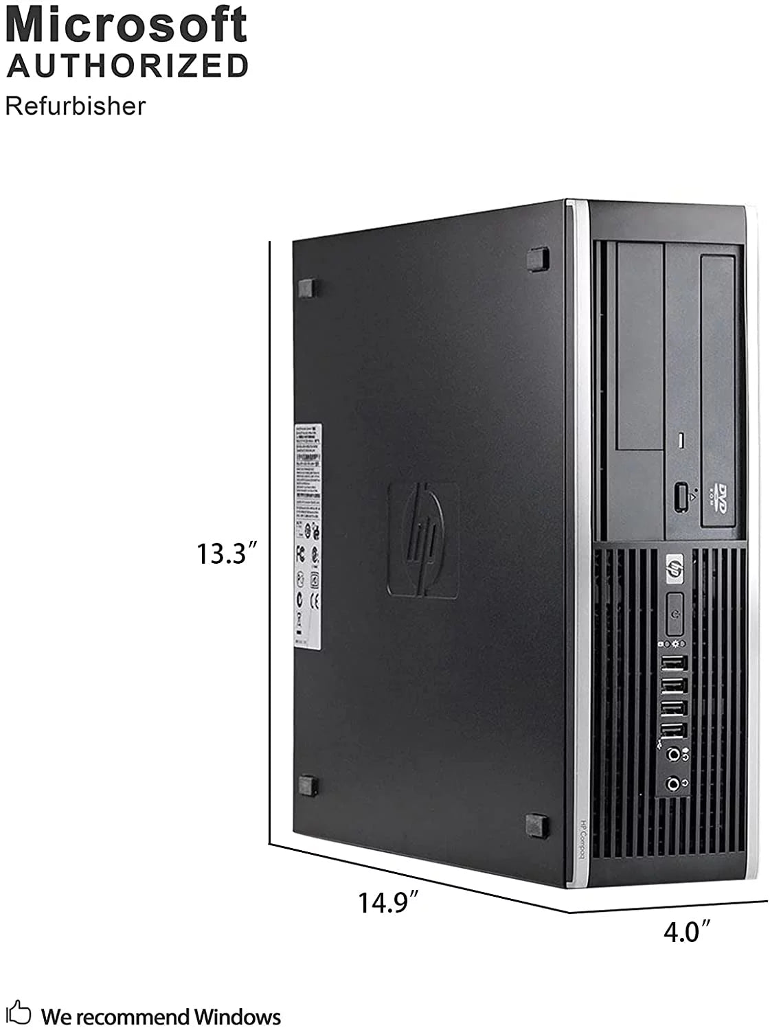 Refurbished Desktop Computer Tower PC, Intel Quad Core i3, 4GB RAM, 2TB Hard Drive, Windows 10 Pro, with Keyboard and Mouse V2565