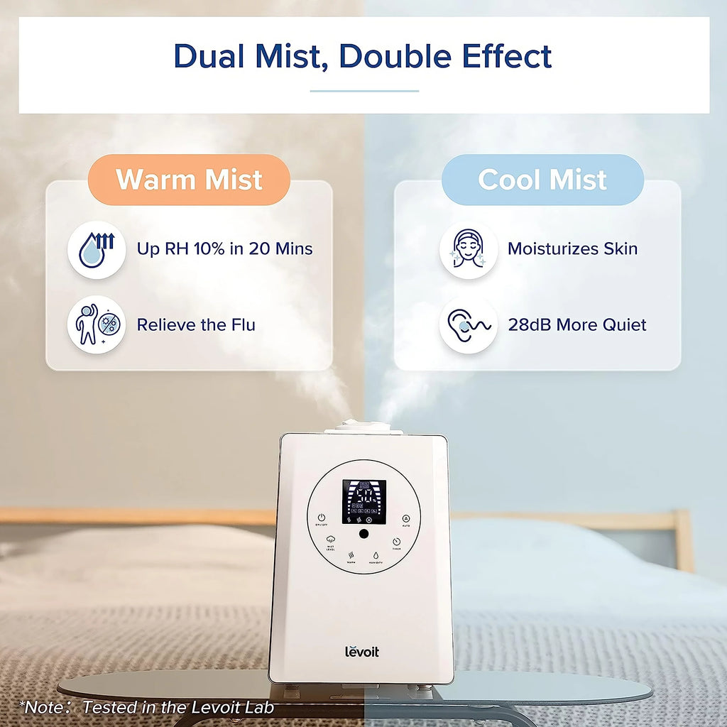Warm and Cool Mist Humidifier, 6L, 753 sq ft E9452