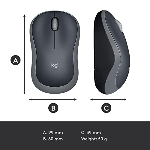 Wireless Mouse, 2.4GHz USB Receiver, 12-Month Battery, 1000 DPI Optical Tracking I608686