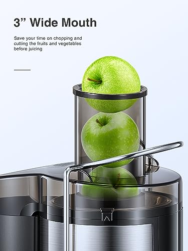 Juicer Machine, 800W Centrifugal Extractor with Wide Mouth Feed Chute, Stainless Steel, BPA-free Y425329