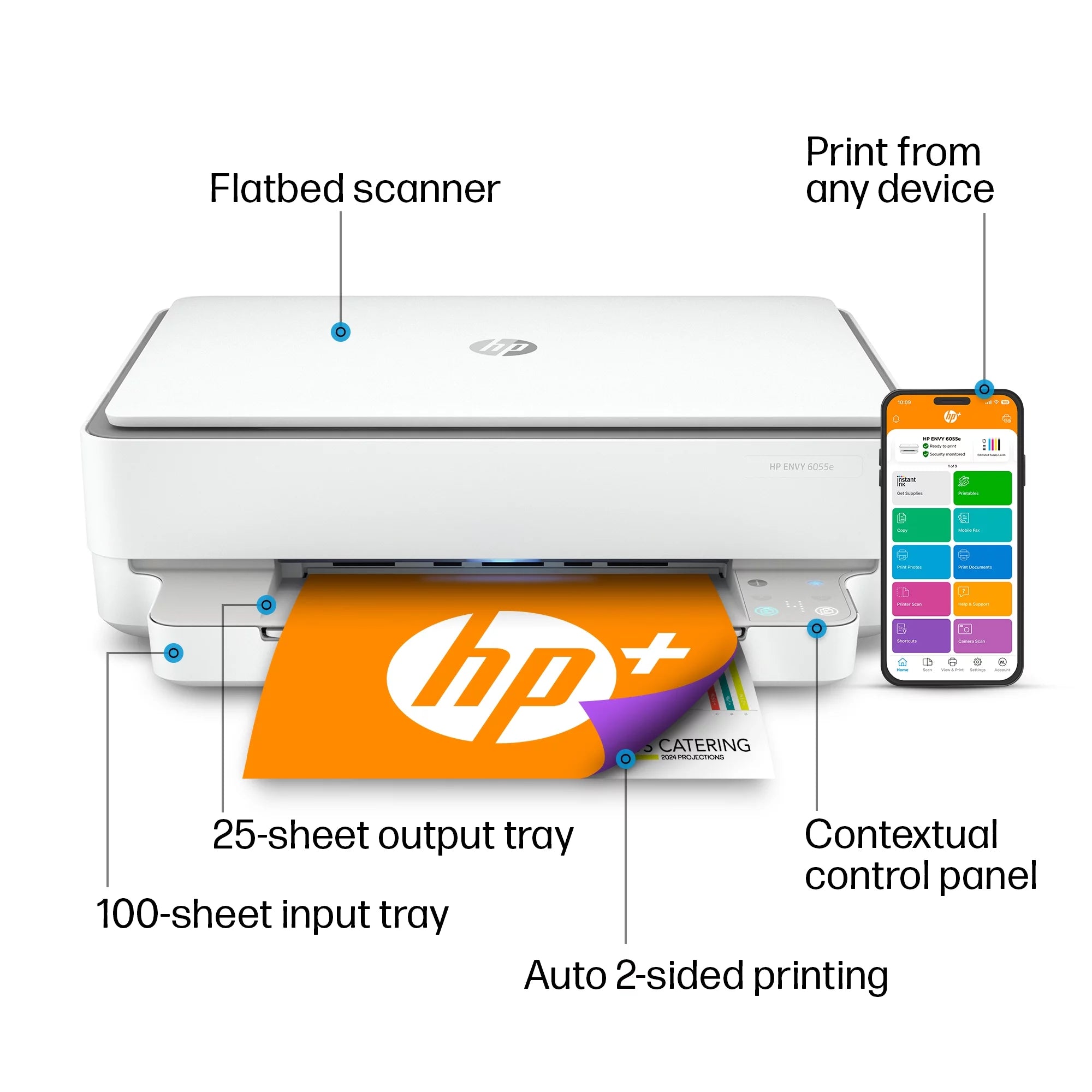 Wireless Color Inkjet Printer with Instant Ink F654