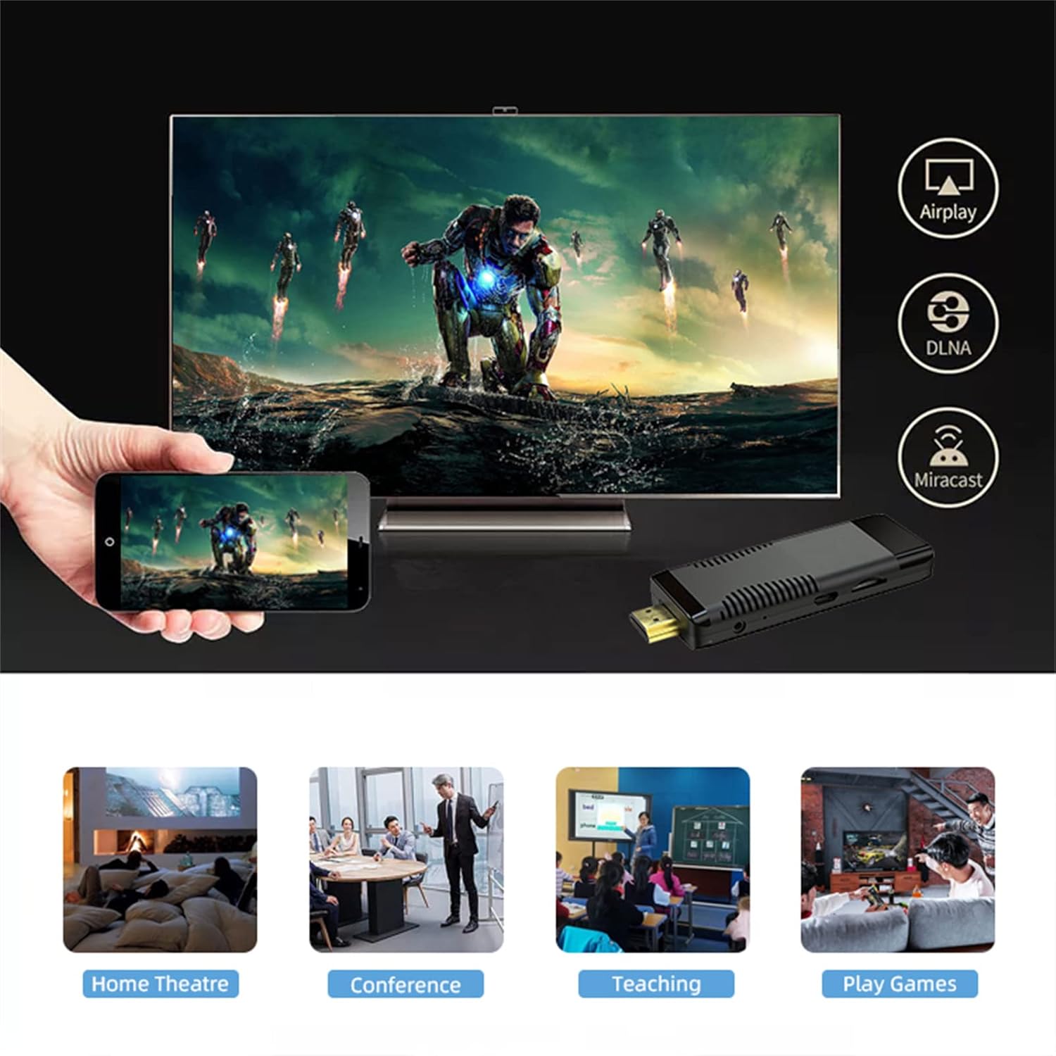 TV Stick Android TV Box 4K WiFi Bluetooth Voice Remote B126