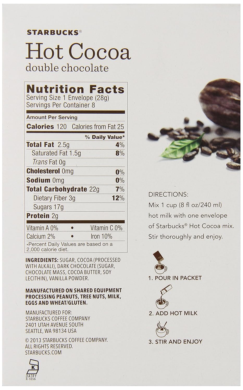 Hot Cocoa Mix, Double Chocolate, 8 oz A548840