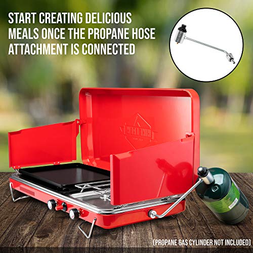 2-in-1 Gas Camping Stove and Griddle with Portable Propane Burner L5161