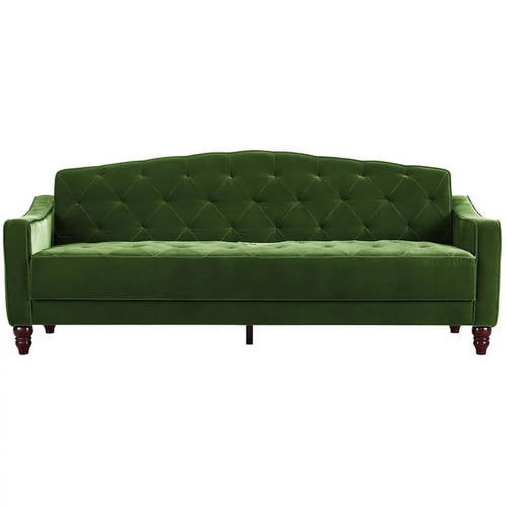 Vintage Tufted Sofa Sleeper, Green Velvet L954601