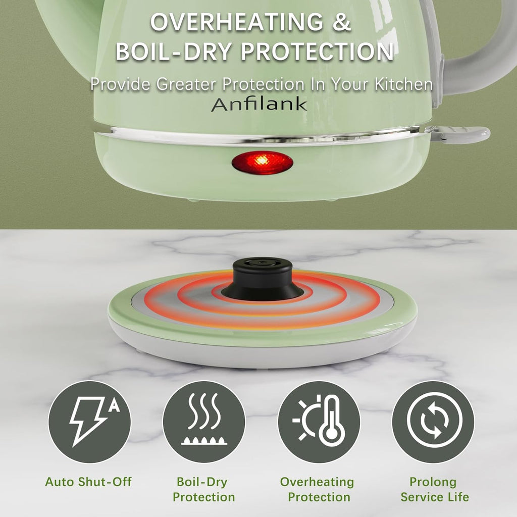 Gooseneck Electric Kettle, 1L Stainless Steel, Auto Shut-Off U23807